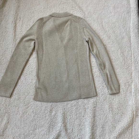 Lands' End Women's Fine Gauge Cotton Button Front Blazer Sweater, W15, NWT - Picture 4 of 5